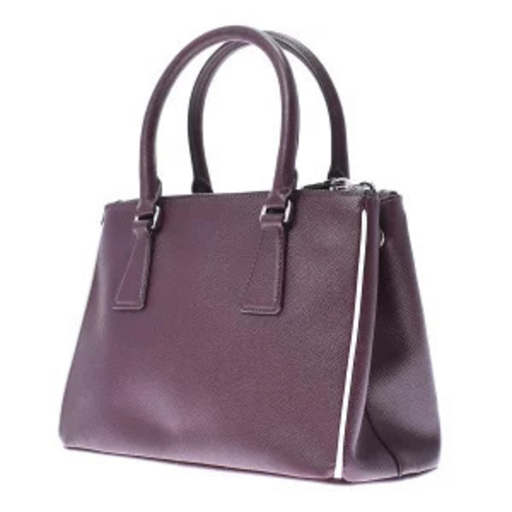 Prada Leather Bordeaux Galleria Handbag Saffiano Red